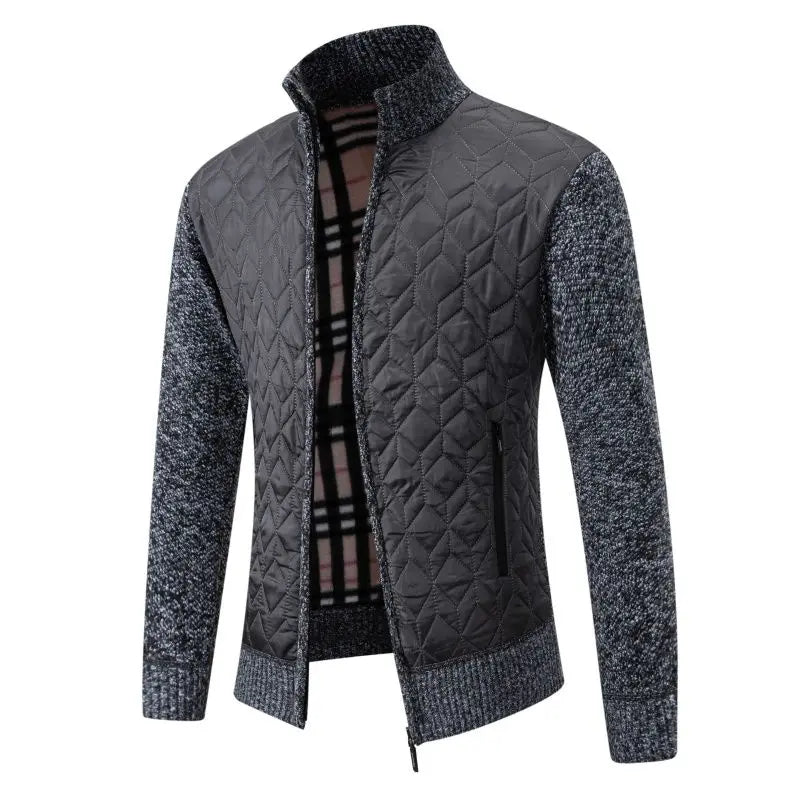 Herrkofta – Stickad jacka med dragkedja