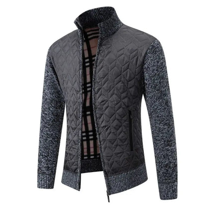 Herrkofta – Stickad jacka med dragkedja