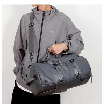 Gym Travel Backpack Versatile Faux Leather Bag for Men & Women Casual Outdoor Sports Shoulder Bags Fitness Weekender Duffel