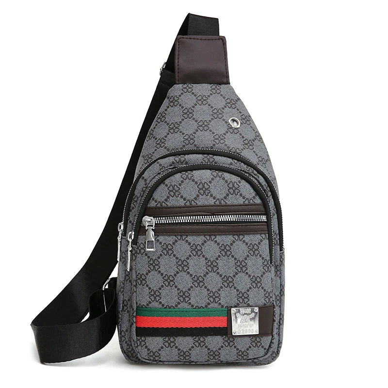 Herr Crossbody Väska – Multifunktionell Axelväska med Hörlursuttag & Stilren Design