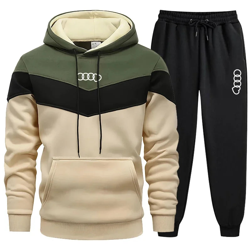 Herr tracksuit – Tricolor hoodie & byxor