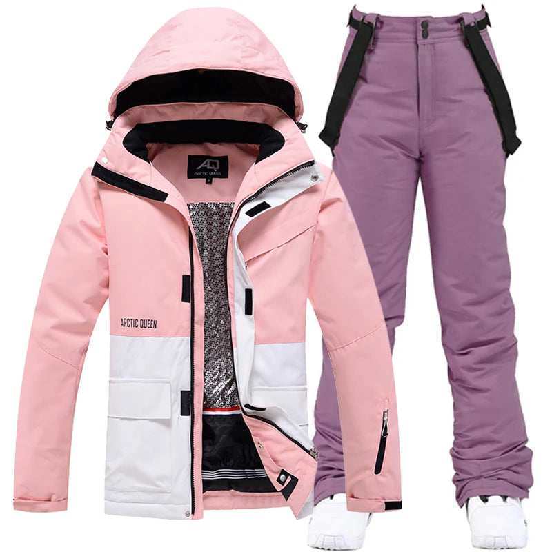 Men and Women Fashion Snow Suit, Winter Clothes Ski, Snow Ski Jacket and Pant Sets, Snowboarding Clothing, Unsex, -30 Warm