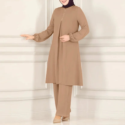 Elegant 2-delat Muslim Dress Set – Blus & Vida Byxor