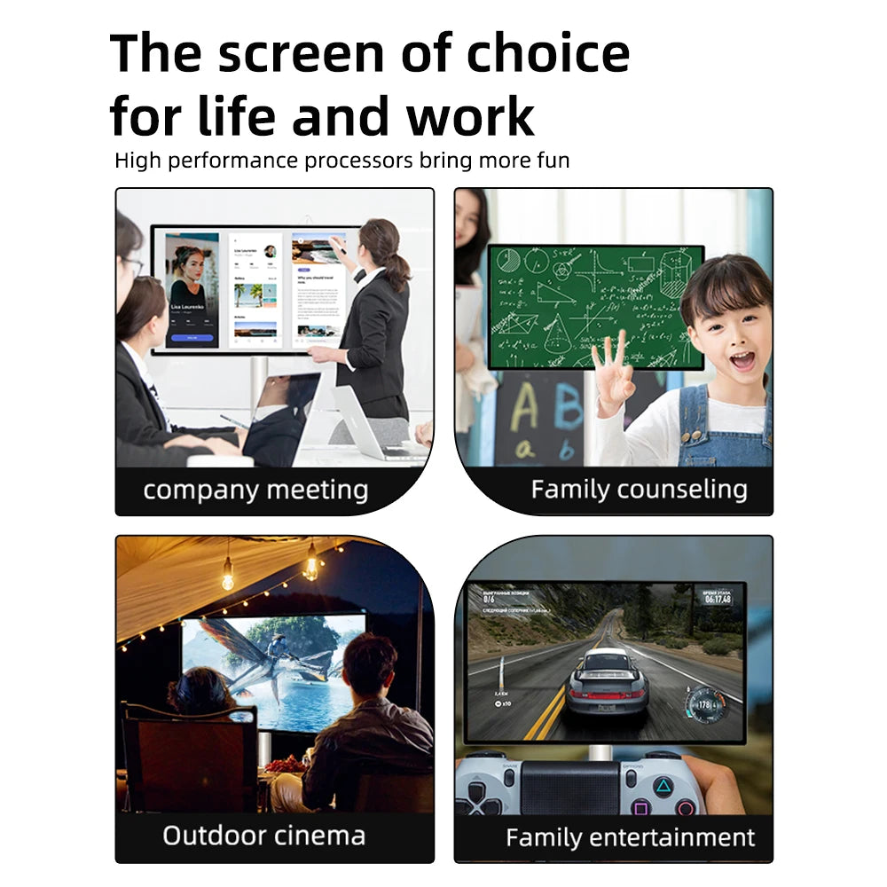 LCD Android OS Smart TV Unique Design Advertising Machine with Mobile Battery Smart Screen TV