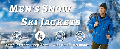 TACVASEN Winter Thicken Fleece Jacket Mens Waterproof Hiking Skiing Jackets Outdoor Mountain Trekking Windbreaker Parka Male