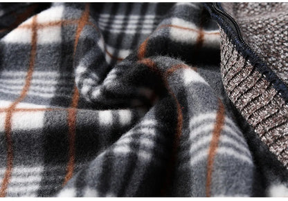 American Style lyxig Stickad Fleecejacka – Perfekt för Kalla Dagar