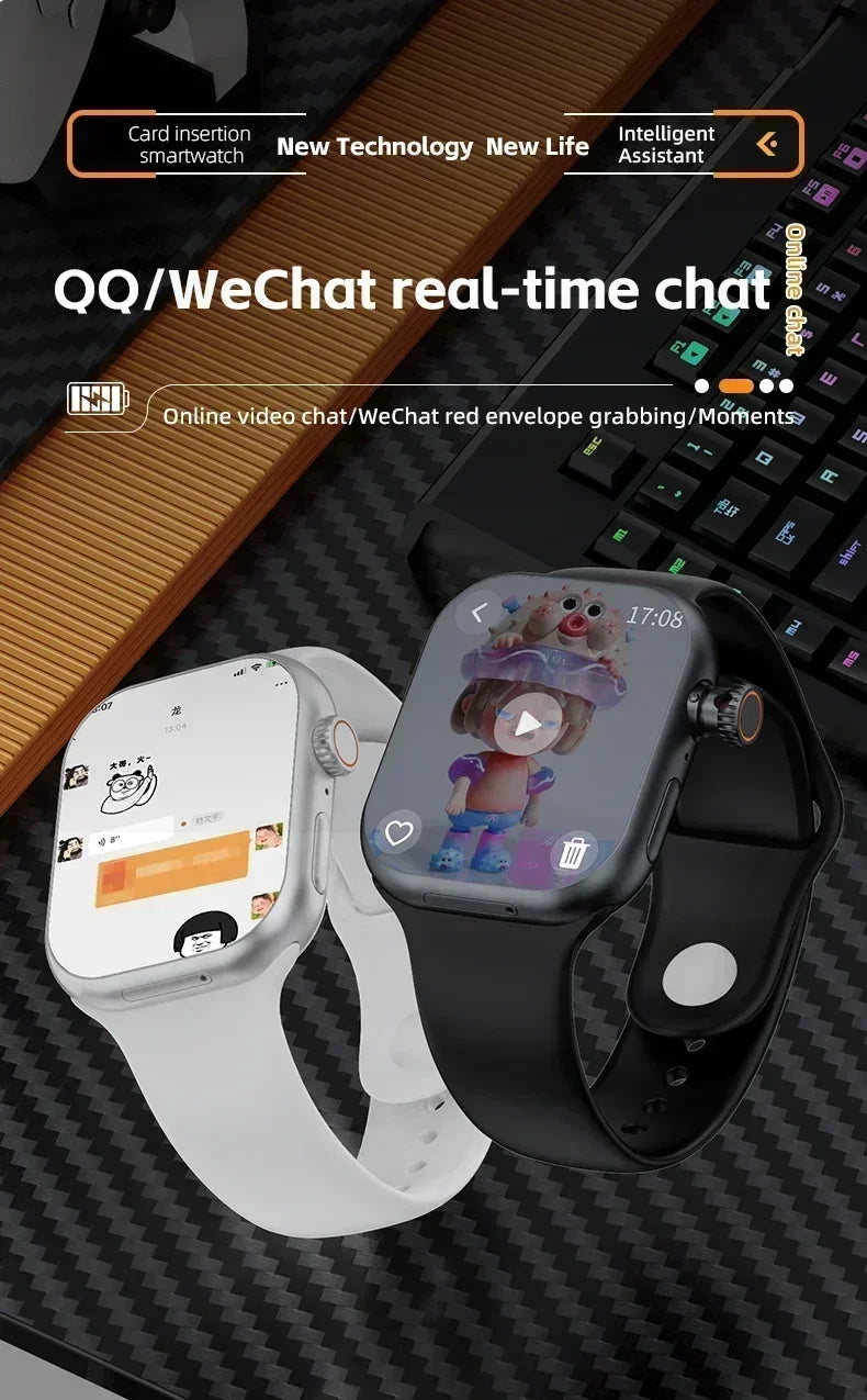 Smart 5G Smartwatch 2.29 Inch AMOLED Display 180 Degree Rotating Camera SIM Card WiFi GPS Video Calling Worldwide Version