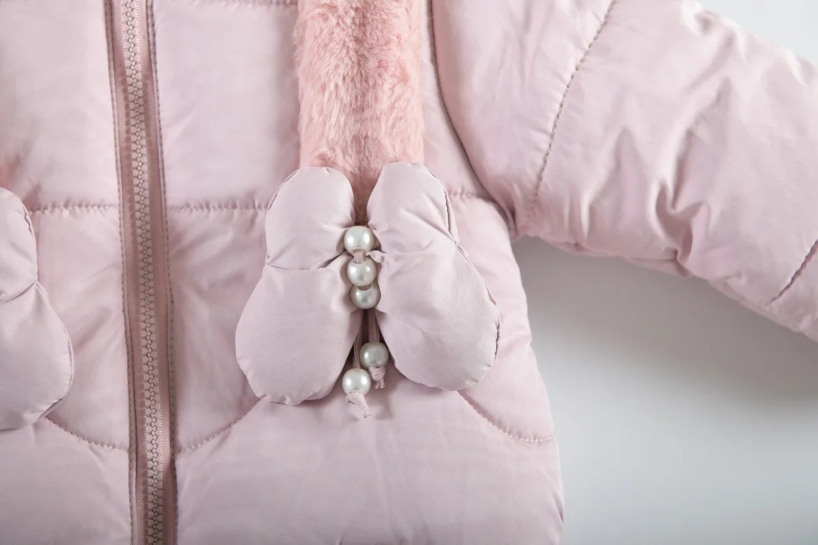 Vinterjacka för Flickor 1–4 år – Hooded Down Jacket med Fjärilsdetalj