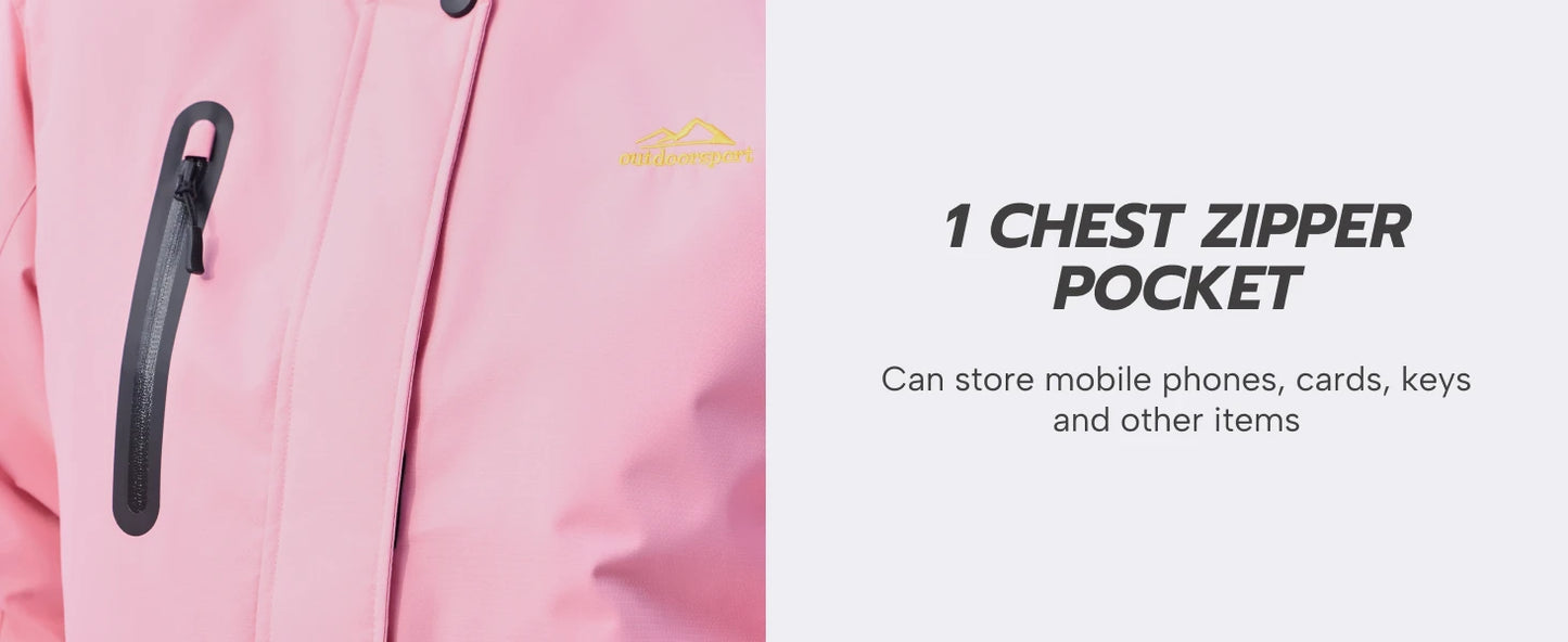 TACVASEN Winter Fleece Lined Hooded Parka Jacket Womens Ski Snowboard Warm Coats Waterproof 5 Zipper Pockets Windbreaker Outwear