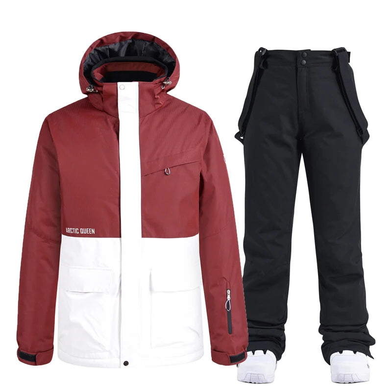 Men and Women Fashion Snow Suit, Winter Clothes Ski, Snow Ski Jacket and Pant Sets, Snowboarding Clothing, Unsex, -30 Warm