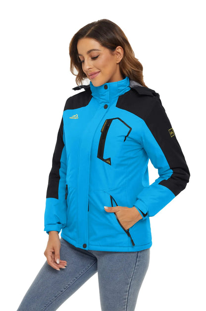 KEFITEVD™ Dam Termisk, Vattentät & Vindtät - Vinterjacka med Fleece för Outdoor, Äventyr & Vardag