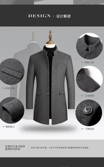 2025 Fashion™ Herrrock i Ull – Elegant, Varm & Tidlös Höst/Vinterkappa