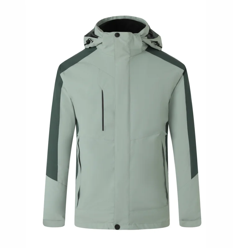 Thick coat jacket printing Detachable jacket embroidered logo Customized men's trendy outdoor assault suit Two piece jacket set