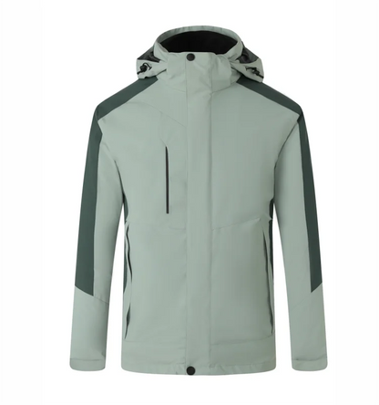 Thick coat jacket printing Detachable jacket embroidered logo Customized men's trendy outdoor assault suit Two piece jacket set