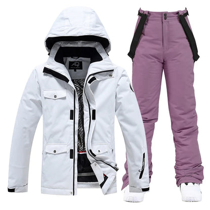 -35, Men and Women Snow Wear, Clothing for Snowboarding, Snow Ski Jacket and Pant Set, Snowboarding Clothing, Pure Color, Unsex