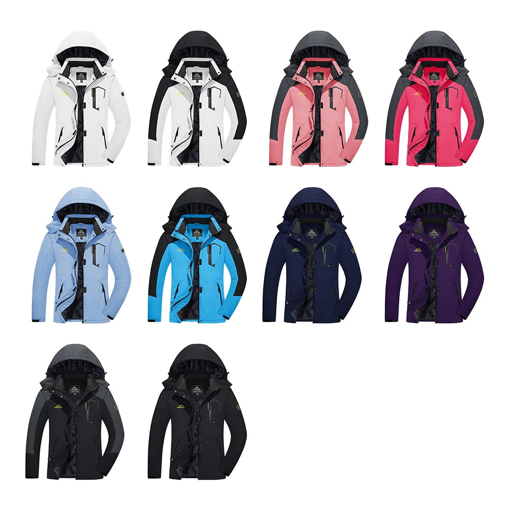 KEFITEVD™ Dam Termisk, Vattentät & Vindtät - Vinterjacka med Fleece för Outdoor, Äventyr & Vardag