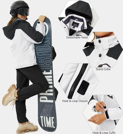 KEFITEVD™ Dam Termisk, Vattentät & Vindtät - Vinterjacka med Fleece för Outdoor, Äventyr & Vardag