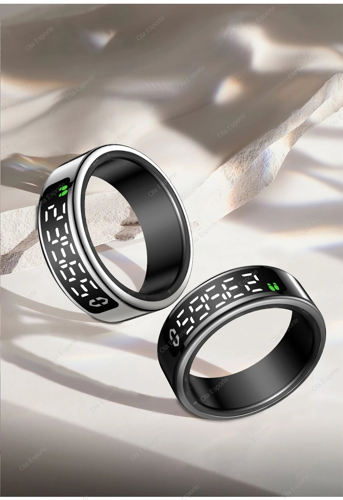 Smart Ring Display Screen Touch Health Monitor Gesture Swipe Video/Brush Tiktok 5ATM Waterproof Multi Sports Smartring Men Women