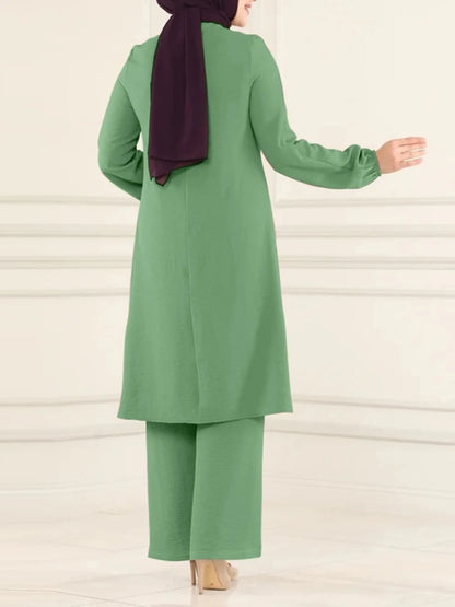 Elegant 2-delat Muslim Dress Set – Blus & Vida Byxor