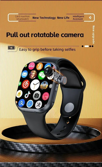 Smart 5G Smartwatch 2.29 Inch AMOLED Display 180 Degree Rotating Camera SIM Card WiFi GPS Video Calling Worldwide Version