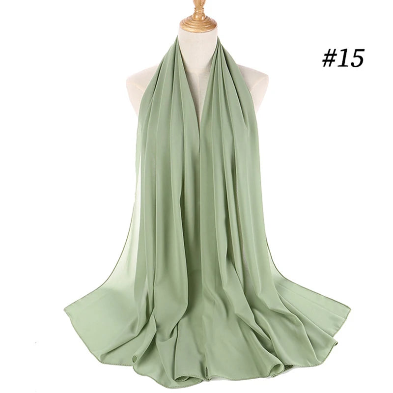 Muslim Chiffon Hijab – Elegant Sjalar & Slöja för Kvinnor