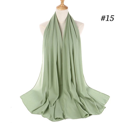 Muslim Chiffon Hijab – Elegant Sjalar & Slöja för Kvinnor