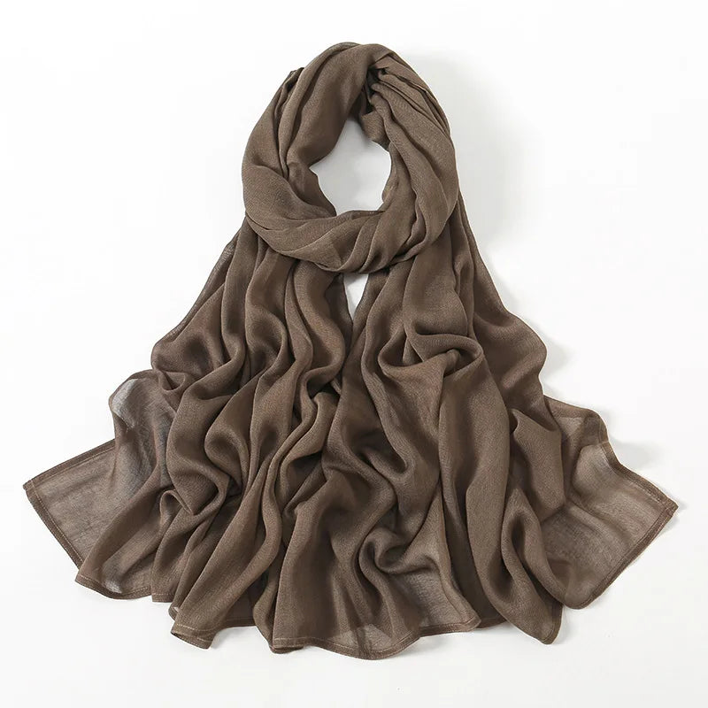 Damhijab / sjal - Tillverkad i mjuk rayon med fransdetaljer