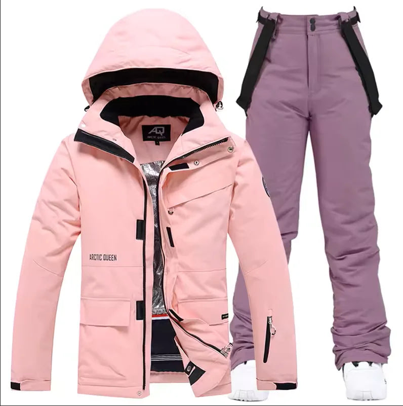 Men and Women Fashion Snow Suit, Winter Clothes Ski, Snow Ski Jacket and Pant Sets, Snowboarding Clothing, Unsex, -30 Warm