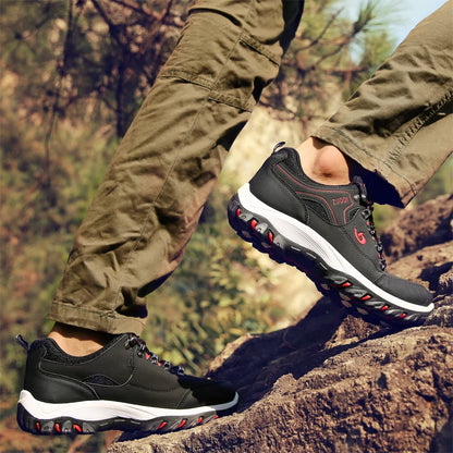 Premium Leather Men's Shoes - Casual Sneakers for All Seasons