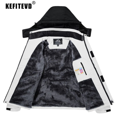 KEFITEVD™ Dam Termisk, Vattentät & Vindtät - Vinterjacka med Fleece för Outdoor, Äventyr & Vardag