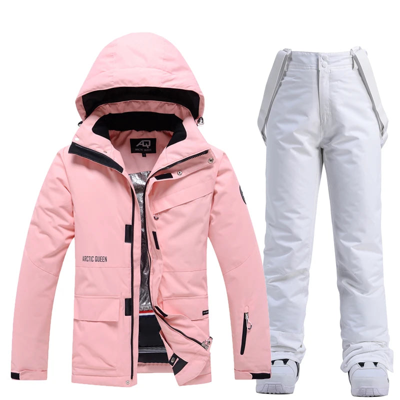 Men and Women Fashion Snow Suit, Winter Clothes Ski, Snow Ski Jacket and Pant Sets, Snowboarding Clothing, Unsex, -30 Warm