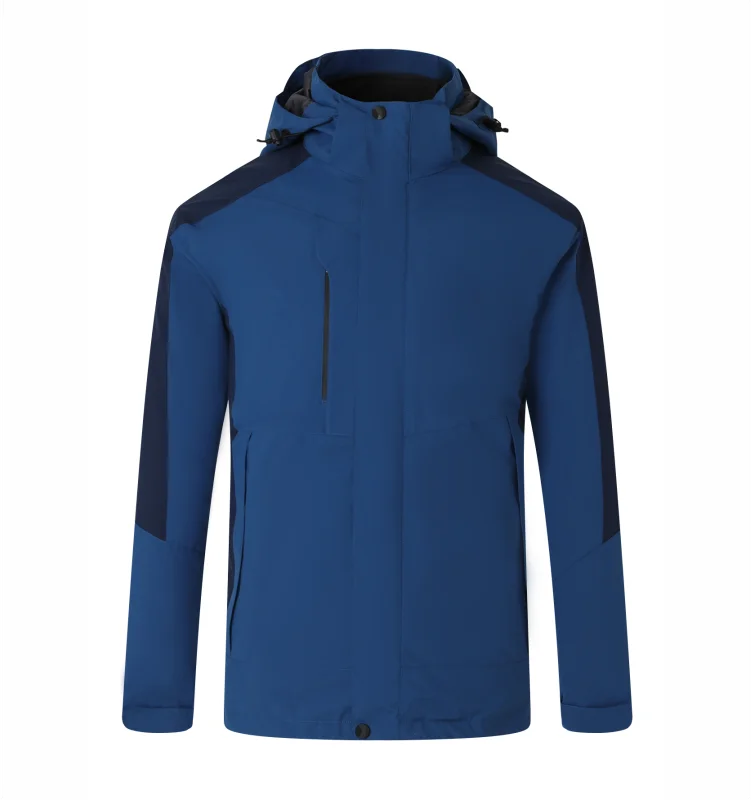 Thick coat jacket printing Detachable jacket embroidered logo Customized men's trendy outdoor assault suit Two piece jacket set