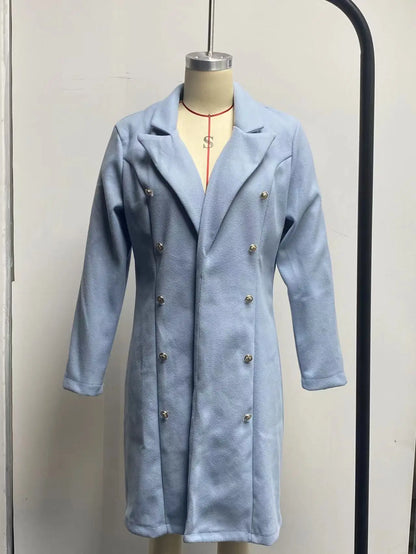 Damkappa i ull – lång trenchcoat, höst/vinter