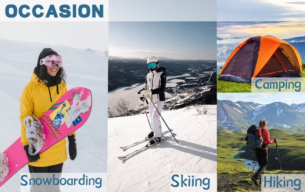 KEFITEVD™ Dam Termisk, Vattentät & Vindtät - Vinterjacka med Fleece för Outdoor, Äventyr & Vardag