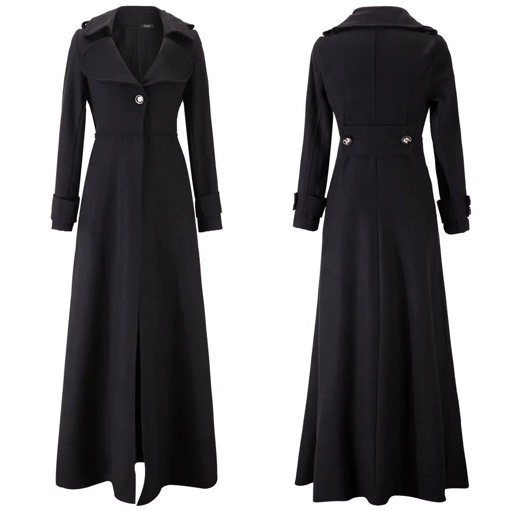 Long Wool Coat – Vintage Autumn & Winter Women’s Outwear