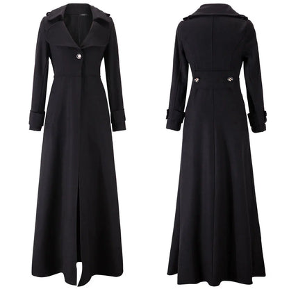 Long Wool Coat – Vintage Autumn & Winter Women’s Outwear