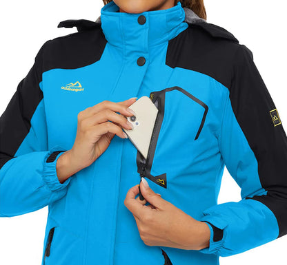 KEFITEVD™ Dam Termisk, Vattentät & Vindtät - Vinterjacka med Fleece för Outdoor, Äventyr & Vardag