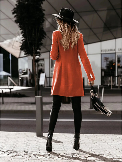 Damkappa i ull – lång trenchcoat, höst/vinter