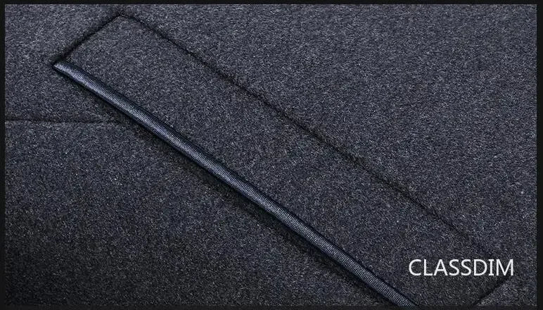 New Winter Men Business Casual Woolen Blends Fur Collar Male Cashmere Trench Coats High Quality Overcoats Warm Jackets Size 3XL