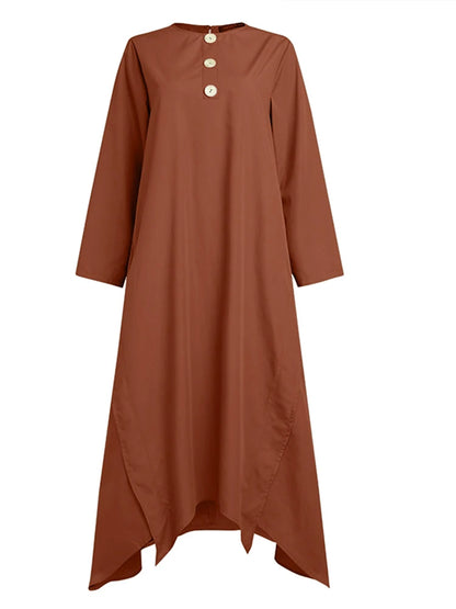 Vintage Muslimsk Klänning – Långärmad Abaya, Midi Klänning