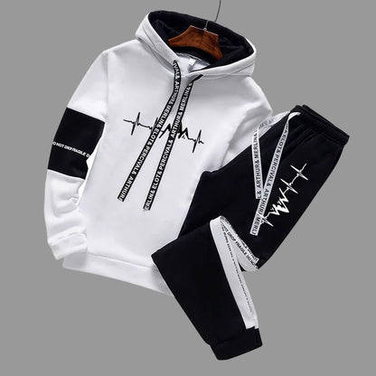 Huvtröja och joggingbyxor