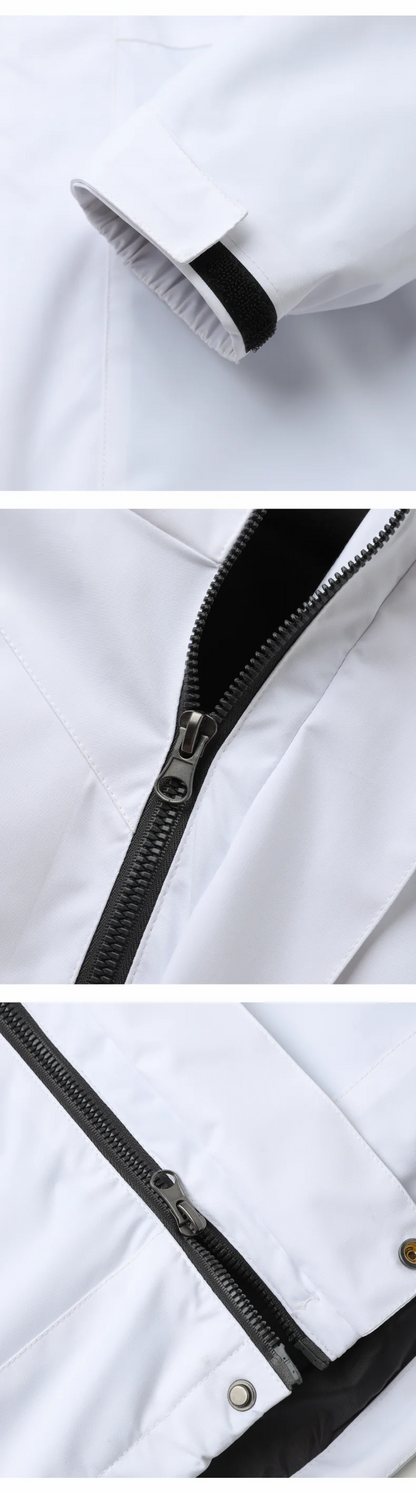 Thick coat jacket printing Detachable jacket embroidered logo Customized men's trendy outdoor assault suit Two piece jacket set