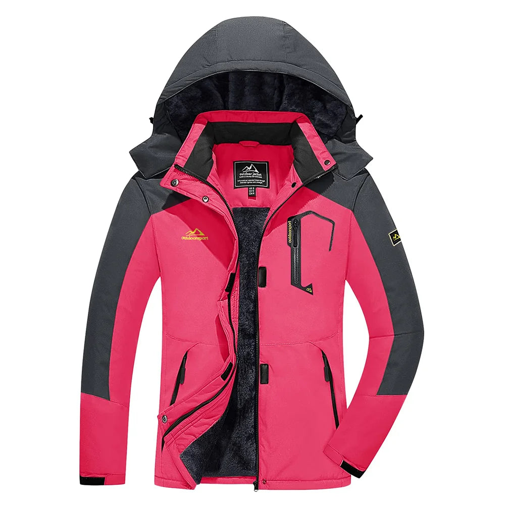 KEFITEVD™ Dam Termisk, Vattentät & Vindtät - Vinterjacka med Fleece för Outdoor, Äventyr & Vardag