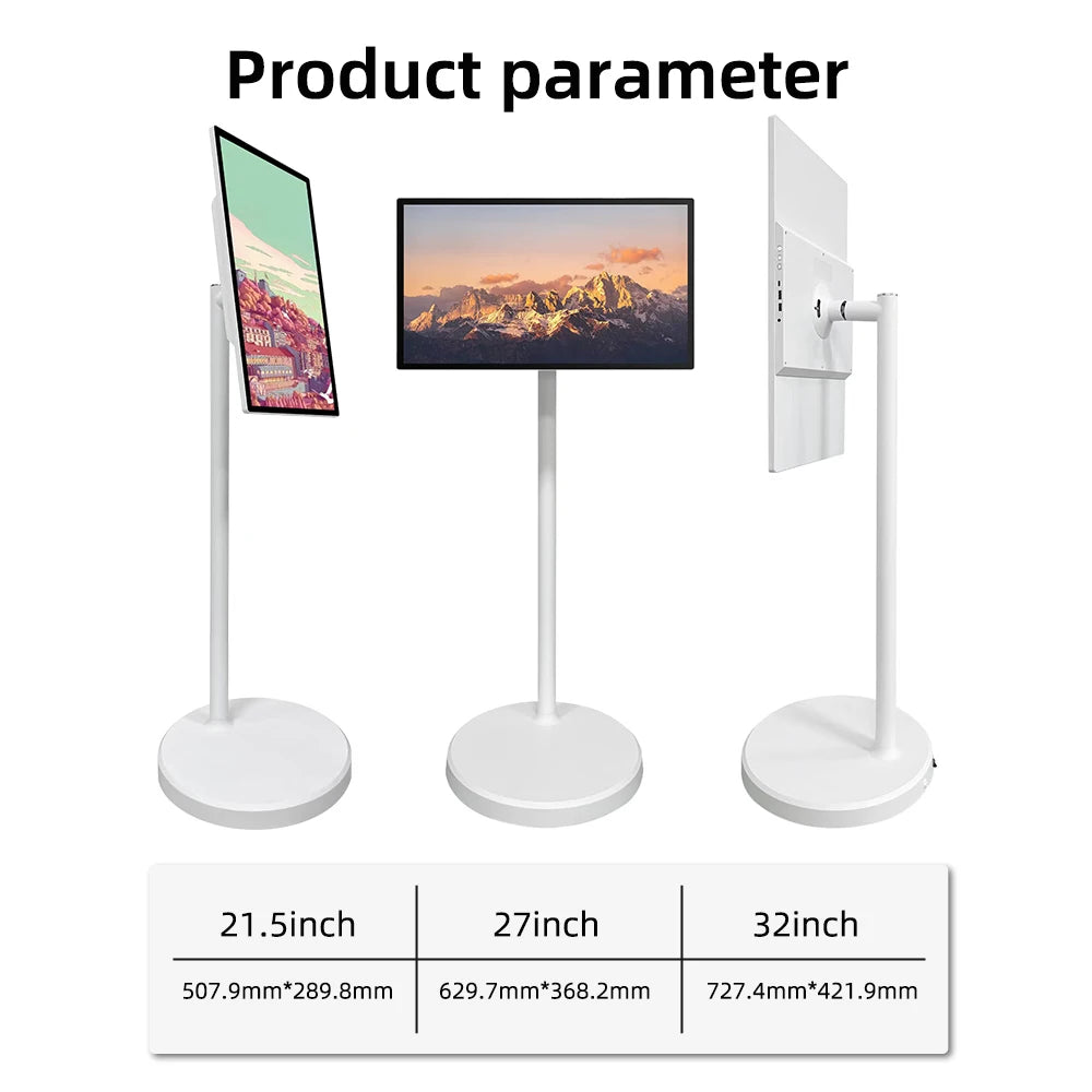 LCD Android OS Smart TV Unique Design Advertising Machine with Mobile Battery Smart Screen TV