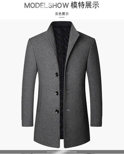 Herrrock i Ull & Cashmere – Elegant Vinterkappa för Affär & Vardag (upp till 3XL)