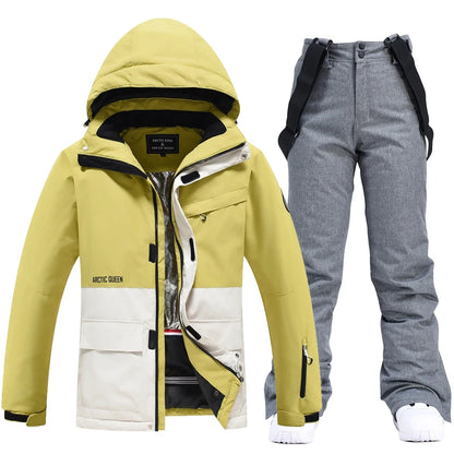 Men and Women Fashion Snow Suit, Winter Clothes Ski, Snow Ski Jacket and Pant Sets, Snowboarding Clothing, Unsex, -30 Warm
