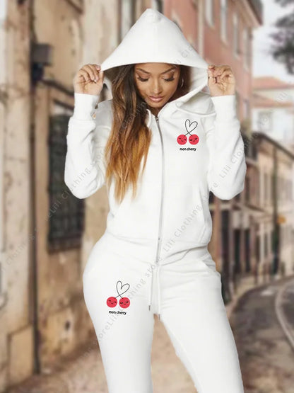 Dam Sportset – Hoodies & Sweatpants 2-delad Träningsdräkt