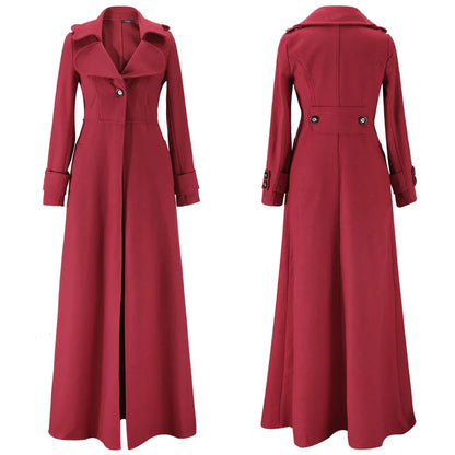 Long Wool Coat – Vintage Autumn & Winter Women’s Outwear