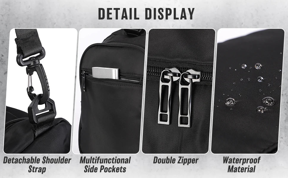 Likros Sports Gym Bag 40L – Stilren & Lätt Duffelväska med Skofack för Träning & Resa