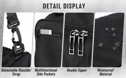 Likros Sports Gym Bag 40L – Stilren & Lätt Duffelväska med Skofack för Träning & Resa